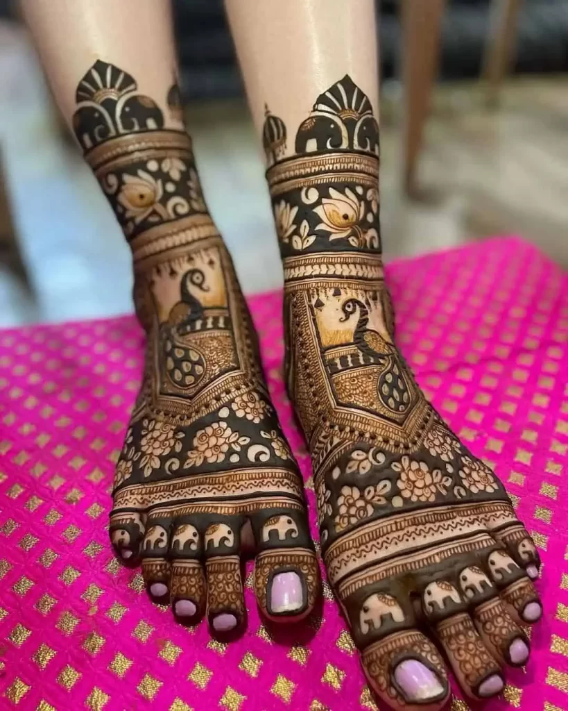 Leg Mehndi Design Bride