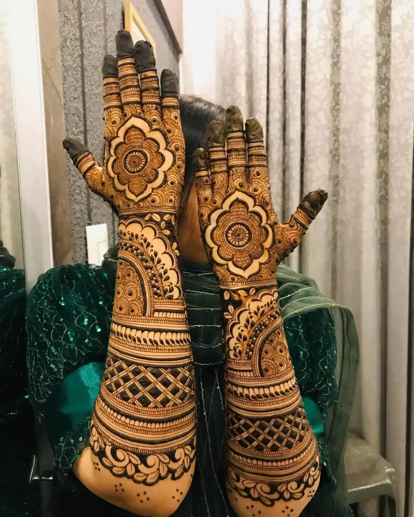 Back Hand Mehndi Design for Bride