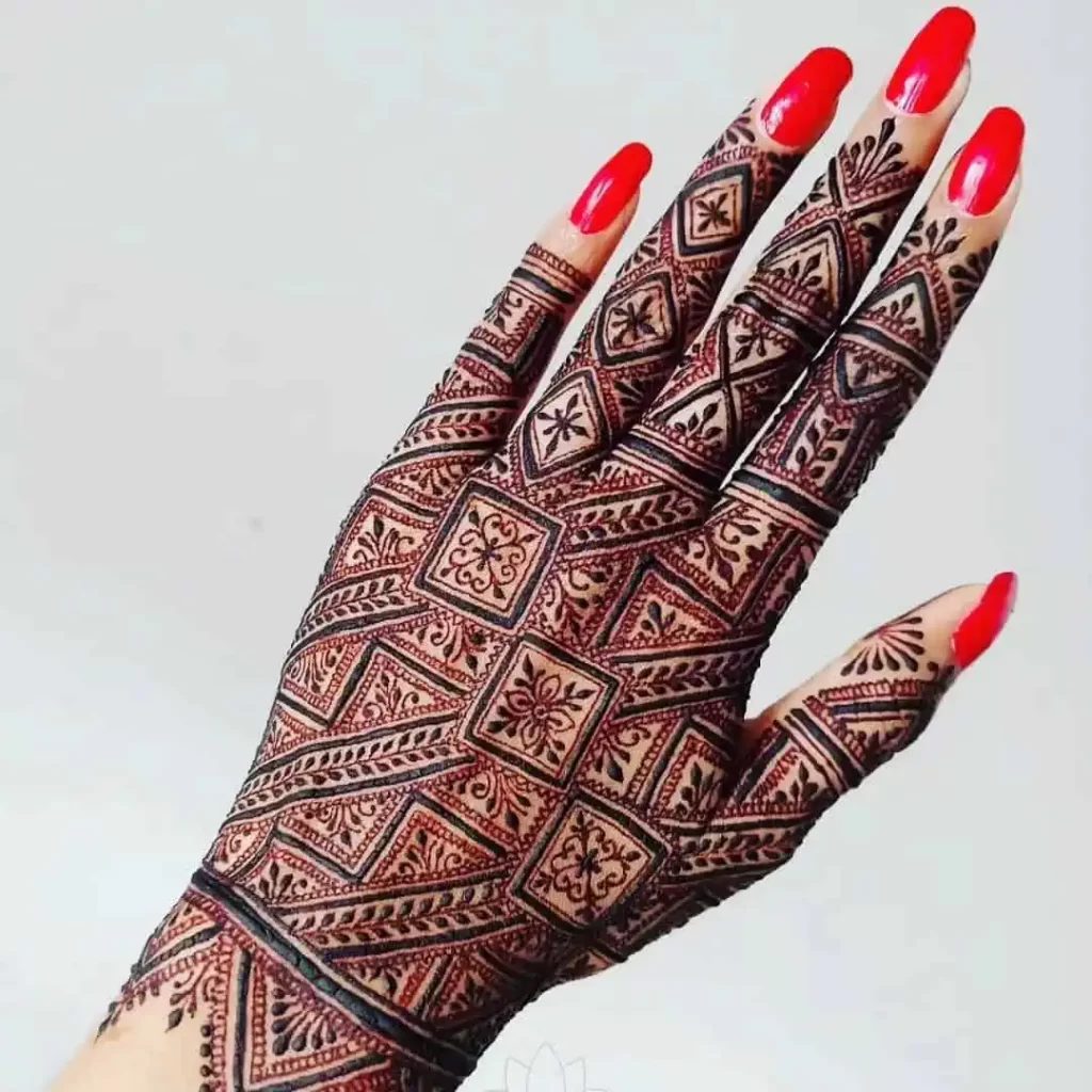 Stylish Full Hand Mehndi Design Back Side