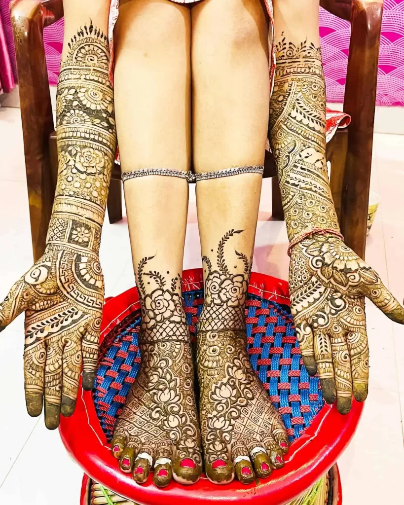 Bridal Mehndi Design Hand and Leg